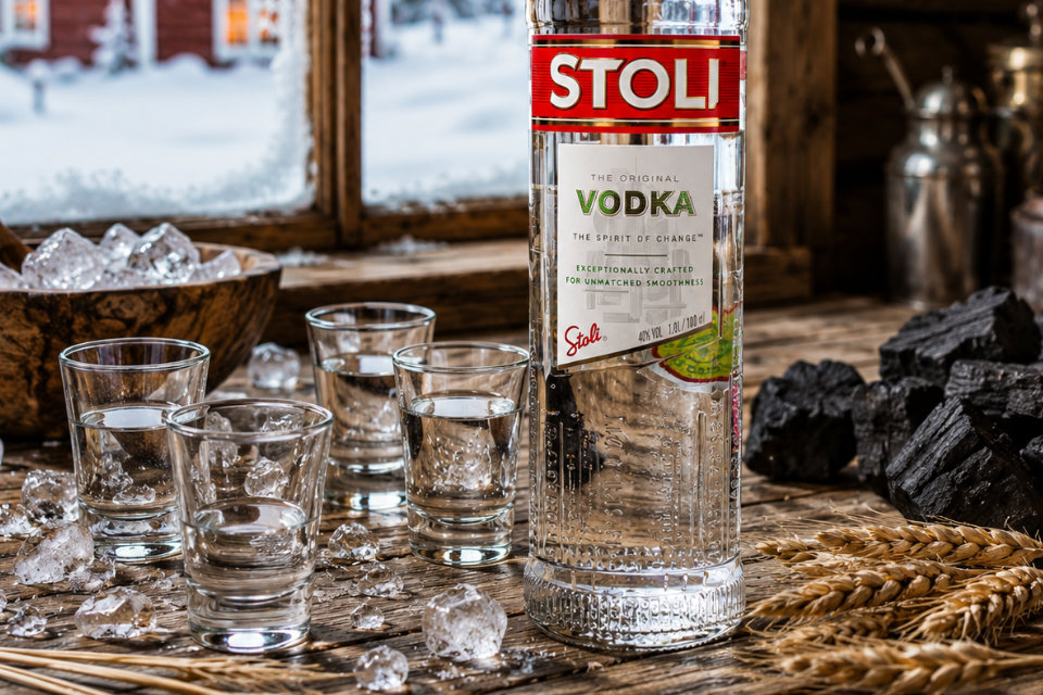 Stoli vodka a panaky